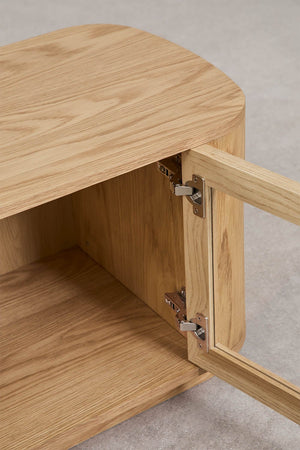 Walia TV unit – hinge and soft-close mechanism close-up