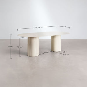 Asgri Oval Dining Table - Dark Wood & Glass