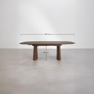 Nuveta Oval Extendable Dining Table - Dark Wood