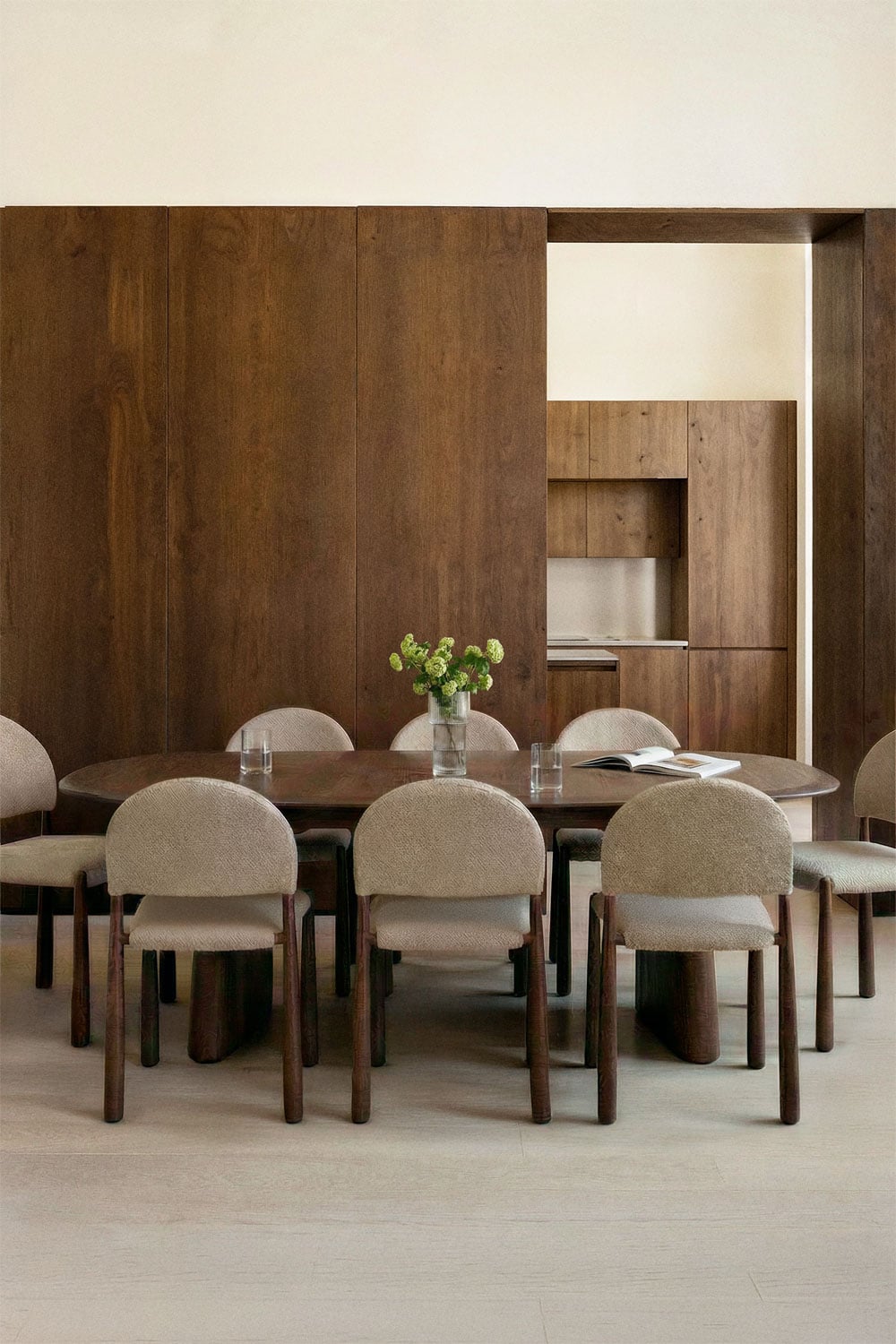 Nuveta Oval Extendable Dining Table - Dark Wood
