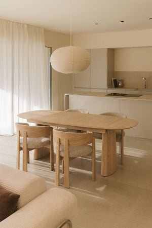 Nuveta Oval Extendable Dining Table - Ash Wood
