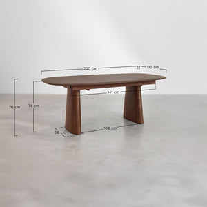 Nuveta Oval Extendable Dining Table - Dark Wood