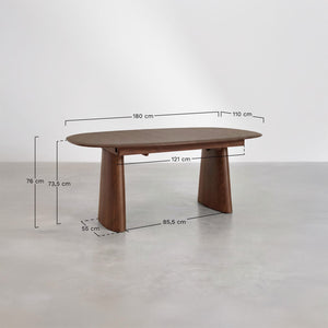Nuveta Oval Extendable Dining Table - Ash Wood