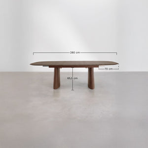 Nuveta Oval Extendable Dining Table - Dark Wood
