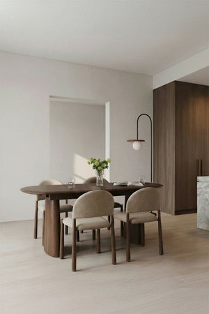 Nuveta Oval Extendable Dining Table - Dark Wood