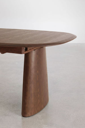 Nuveta Oval Extendable Dining Table - Dark Wood