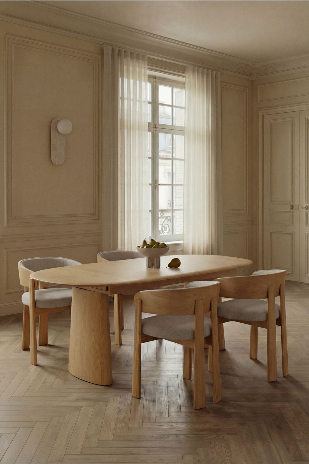 Nuveta Oval Extendable Dining Table - Ash Wood