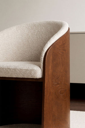Keluna Oak and Bouclé Armchair