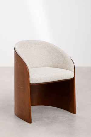 Keluna Oak and Bouclé Armchair
