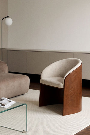 Keluna Oak and Bouclé Armchair