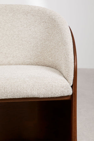 Keluna Oak and Bouclé Armchair