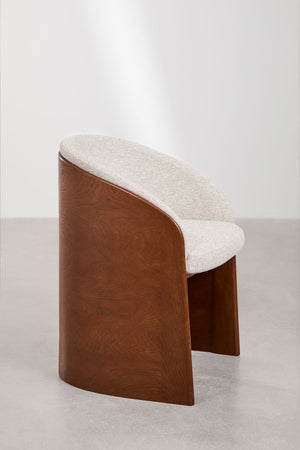 Keluna Oak and Bouclé Armchair