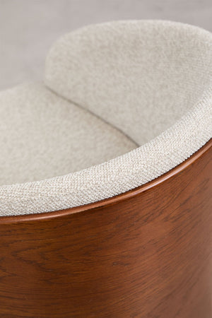 Keluna Oak and Bouclé Armchair