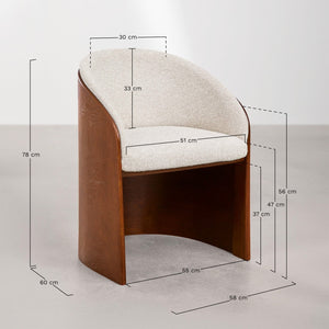 Keluna Oak and Bouclé Armchair