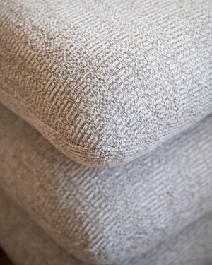 Laurie Pouf Stool - Light Grey & Beige