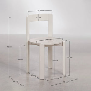 Noreli dining chair – rear three-quarter view, Tapioca Beige, backrest structure detail