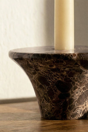 Bellvion Candle Holder - Brown Marble