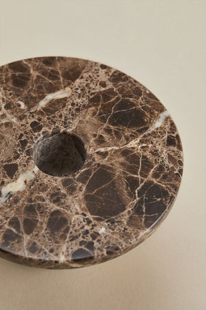 Bellvion Candle Holder - Brown Marble