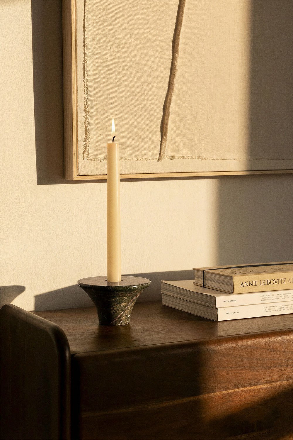 Bellvion Candle Holder - Green Marble