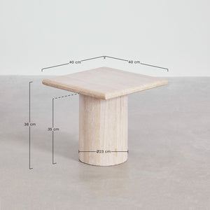 Lausa Travertine Side Table