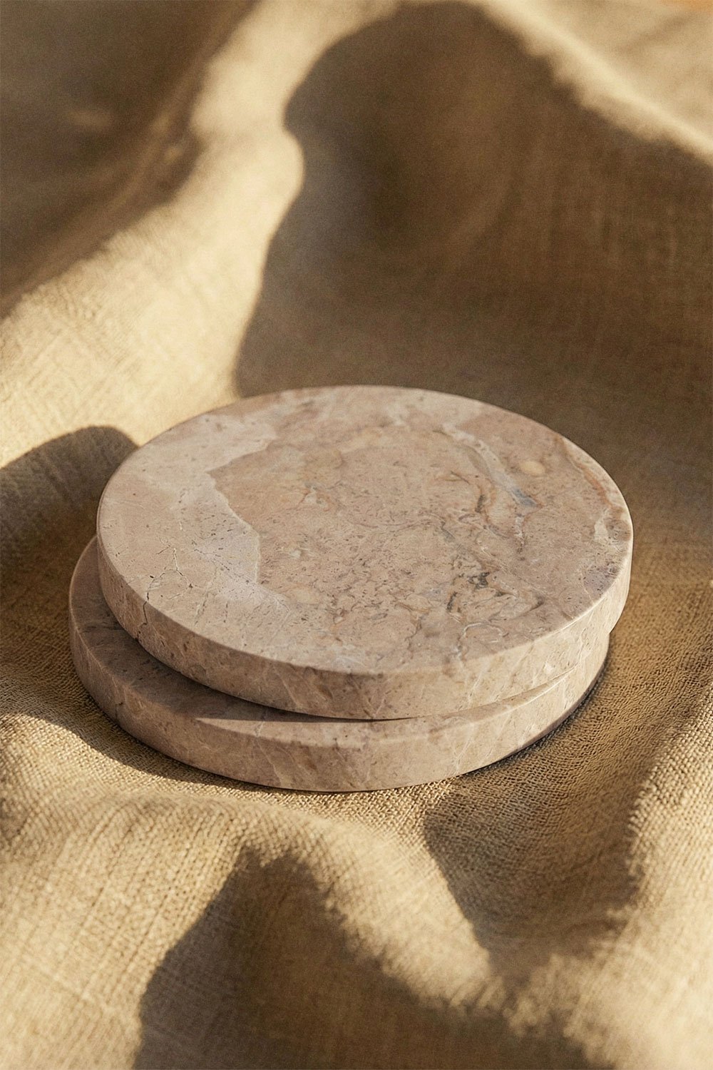 Valtris Coasters – Set of 4, Beige Marble