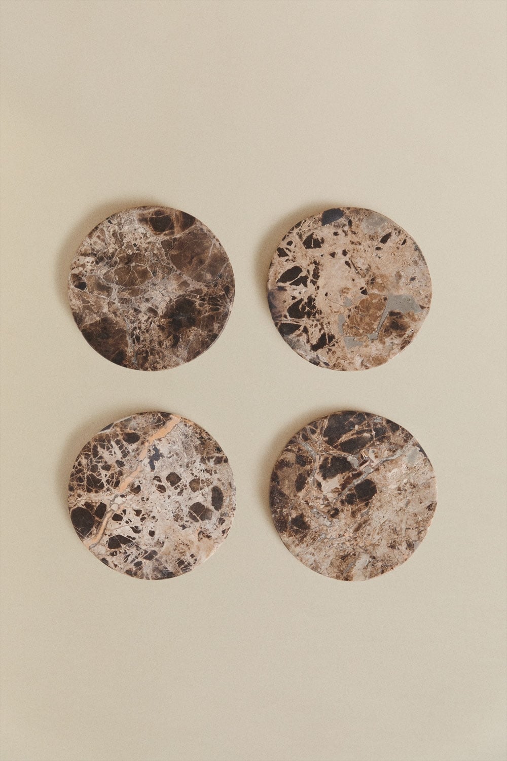 Valtris Coasters – Set of 4, Emperador Brown Marble