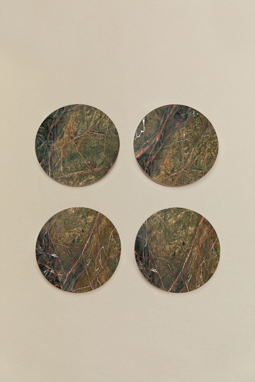 Valtris Coasters – Set of 4, Forest Green Marble