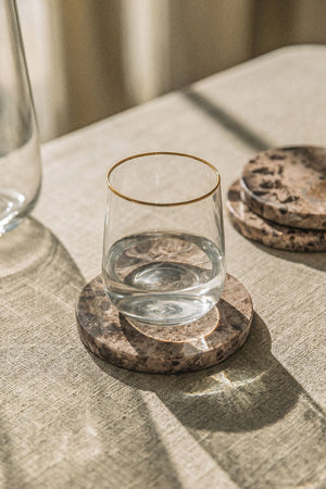 Valtris Coasters – Set of 4, Emperador Brown Marble