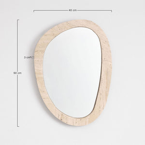 Urkiz irregular mirror – dimensions diagram: 40 cm wide, 50 cm tall, 3 cm deep (small size)