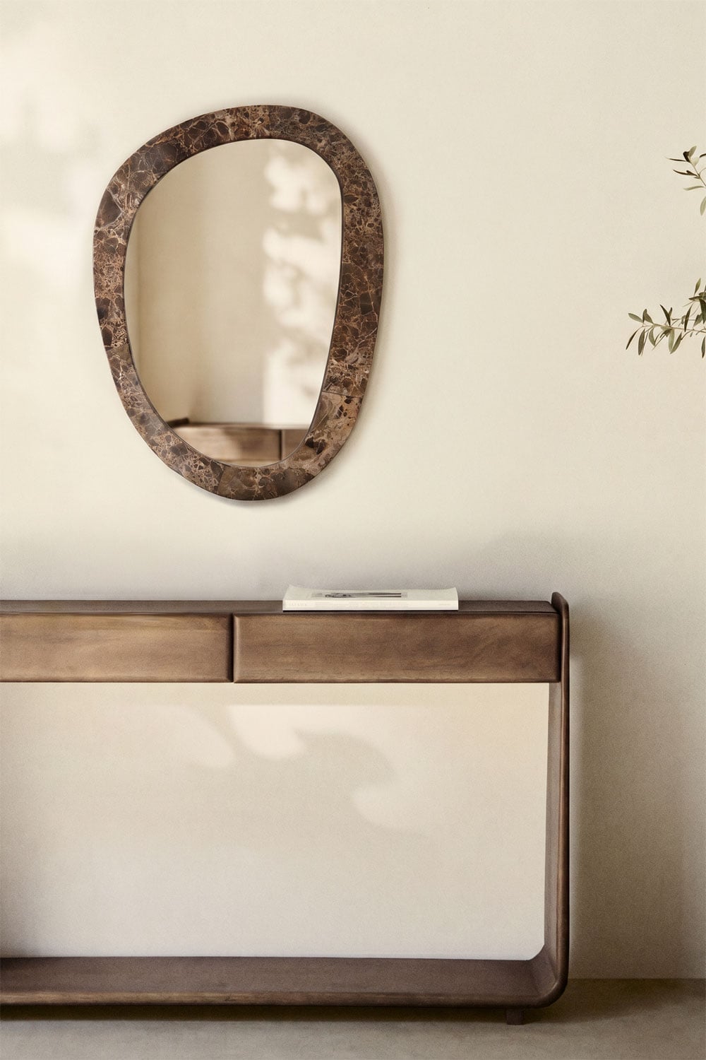 Urkiz Natural Stone Mirror - Brown Marble