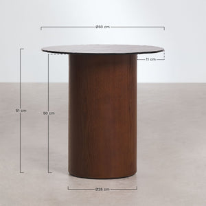 Asgri round side table dimensions, 50 cm diameter and 51 cm height