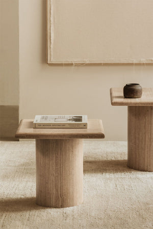 Lausa Travertine Side Table