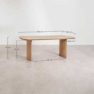 Tuareg dining table full view – dark wood