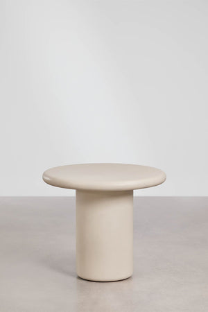 Namara round concrete dining table – full view, natural white