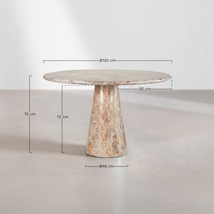 Alodia Marble Round Dining Table