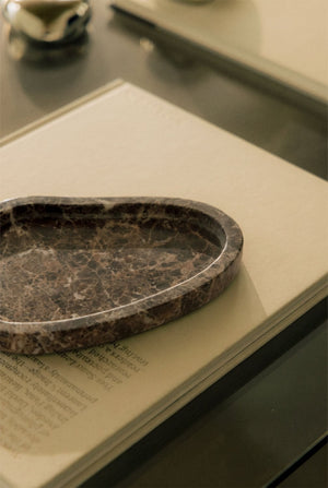 Orivando Marble Tray - Brown Marble