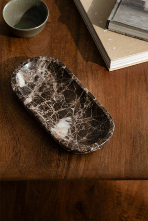 Ceranova Tray - Brown Marble