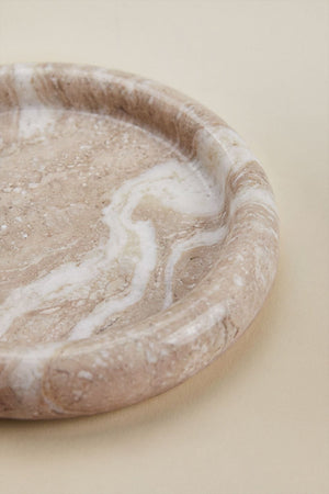 Top view of the Velmar round marble tray