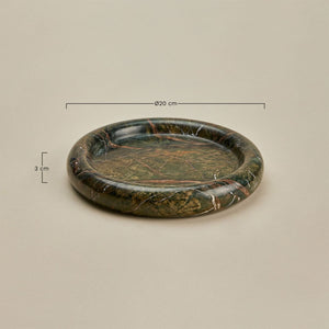 Dark marble Velmar tray close-up