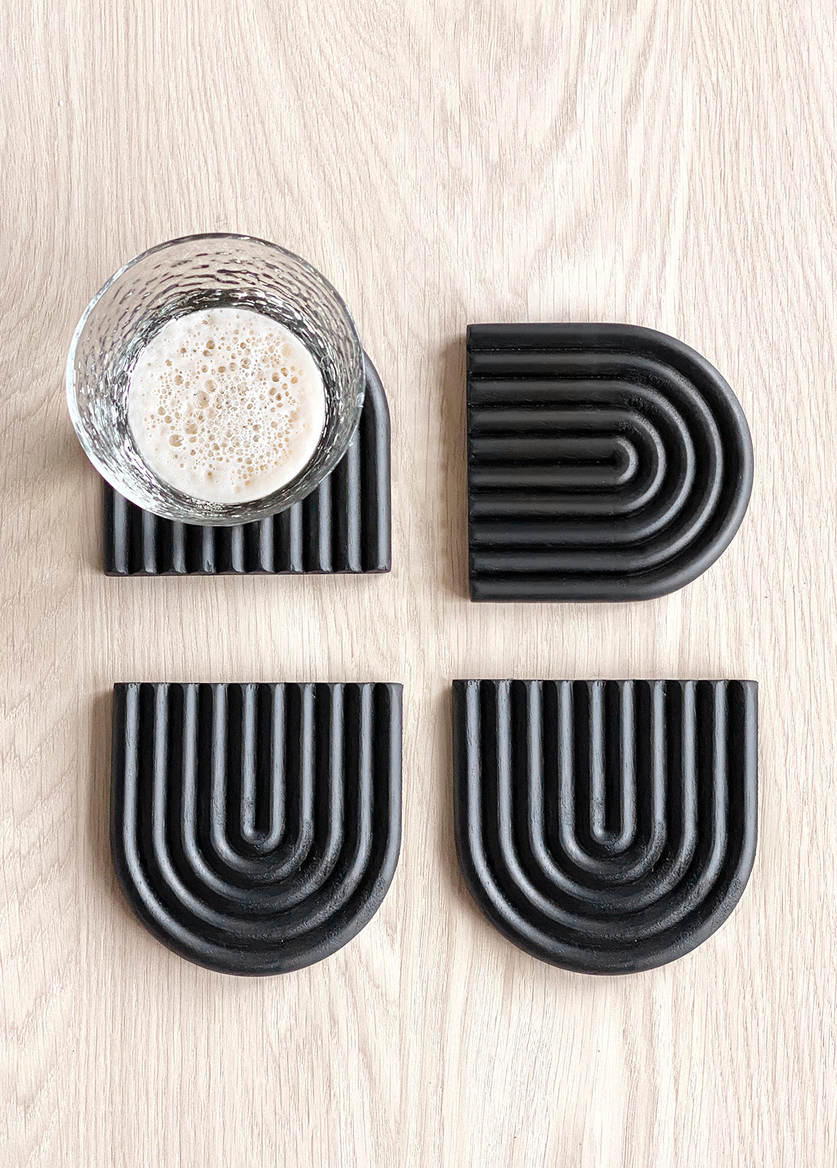 Pozzi Coaster Set of 4, Black