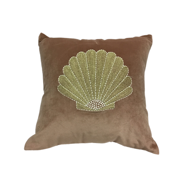 À La velvet handmade cushion with embroideredshell