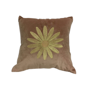 Daisy Velvet Embroidered Cushion