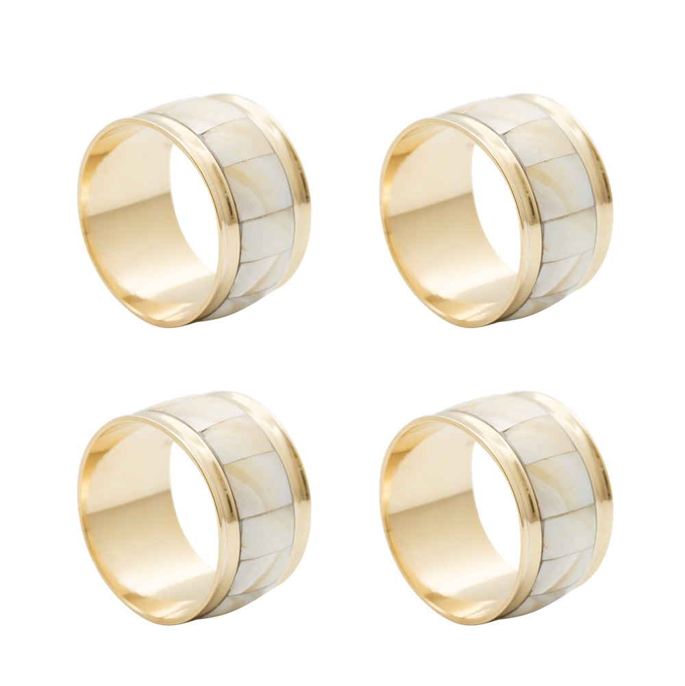 Napkin rings classic pearl (set/4)