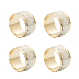 Napkin rings classic pearl (set/4)