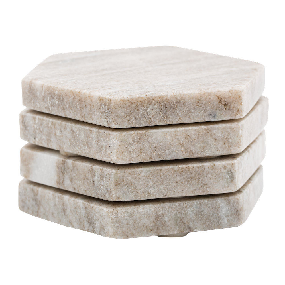 Marble coaster hexagon (set/4)