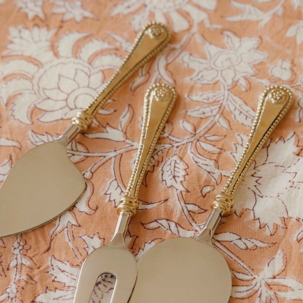 Classic flower cheese cutlery (set/3)