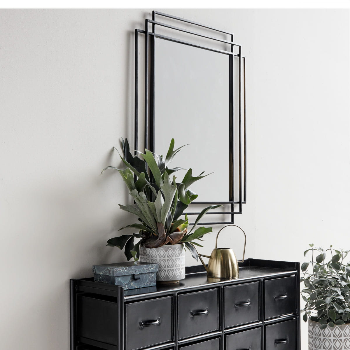 Art Deco Mirror, Black