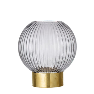 Bloomingville Bana round glass vase with brass