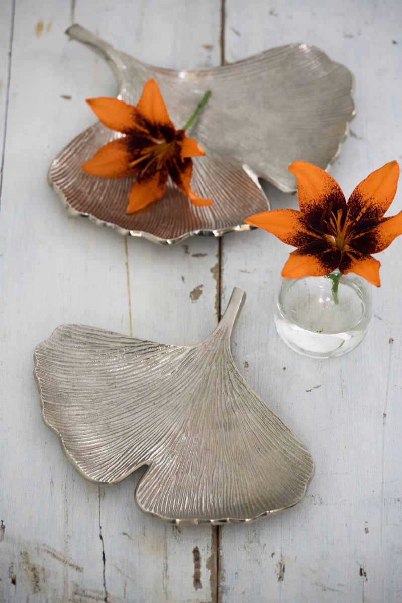 gingko leave tray trinket dish