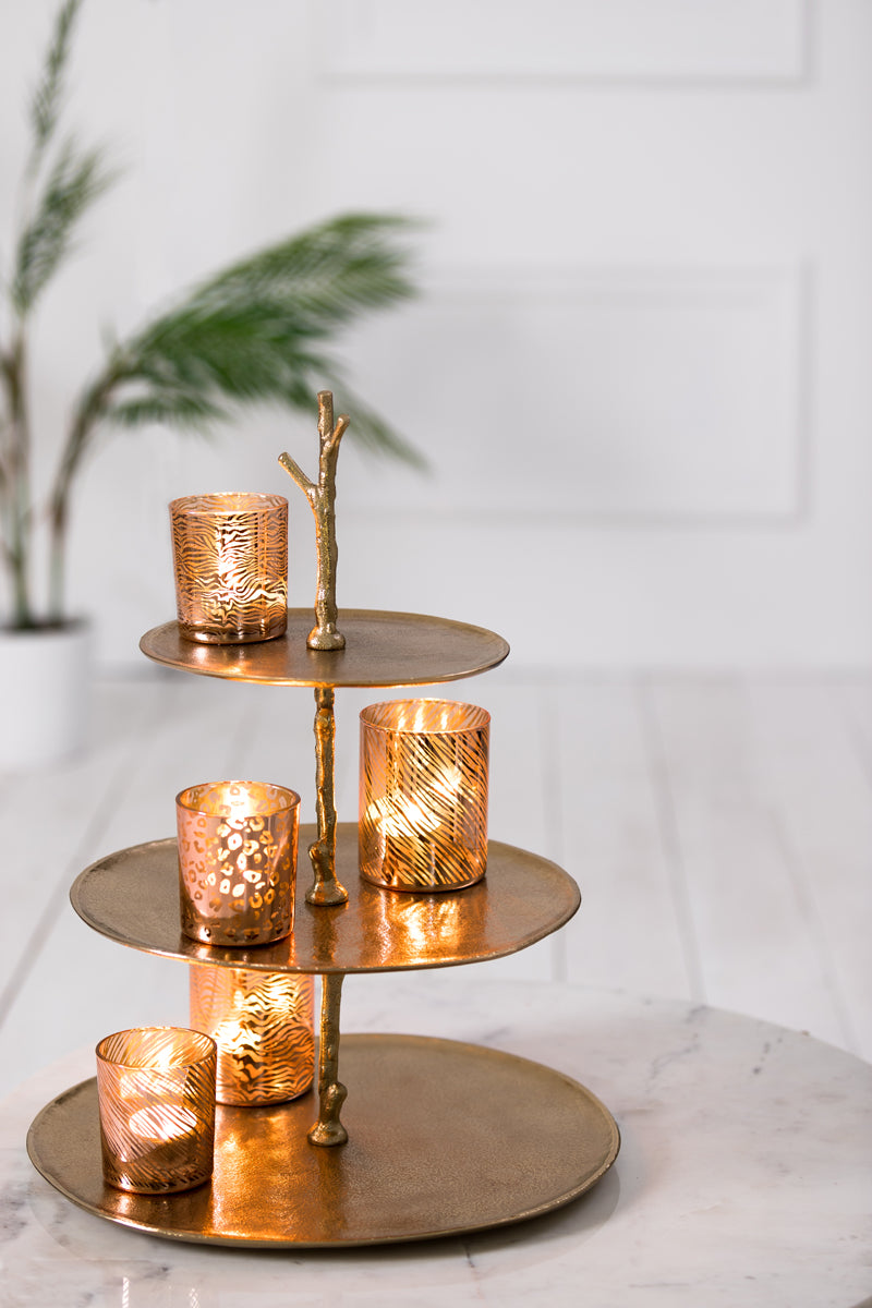 kitchen 3 tier layer stand gold